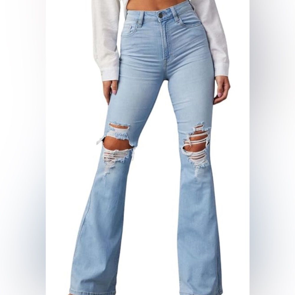 Women’s High Waisted Jeans W/ Star